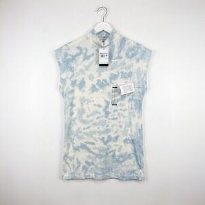 Nike Sportswear Women XS Tie Dye Mock Neck Sleeveless Dress Blue White NWT